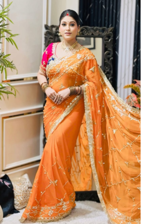 Viral Gota Patti Work Saree