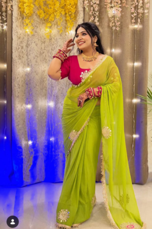 Gotta patti Chiffon saree