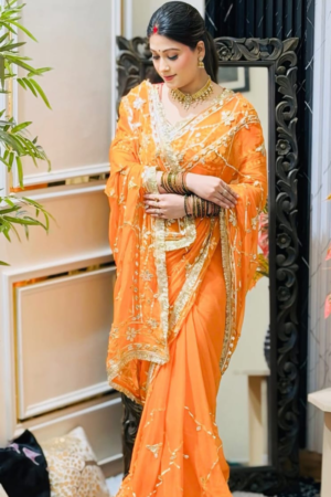 Viral Gota Patti Work Saree