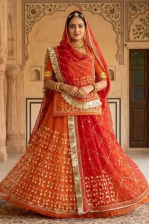 Orange Half pure poshak..