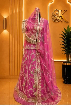 Pink Zari Poshak