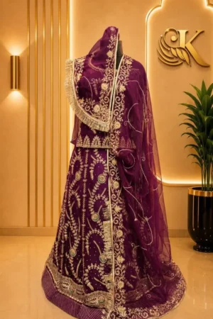 Purple Zari Poshak