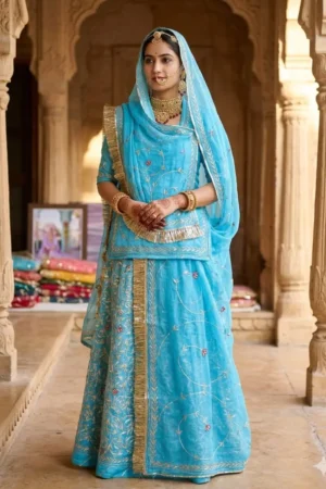 Skyblue Half Pure Poshak..