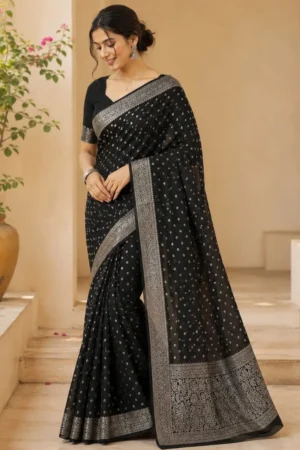 Black Georgette Saree