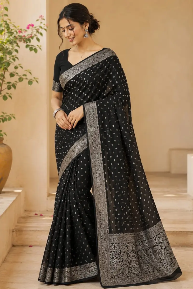 Black Georgette Saree