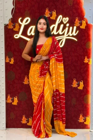 Heavy Cut Dana work Lehariya Chiffon