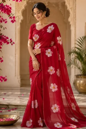 Ladliju's Pride Red Saree(L02)