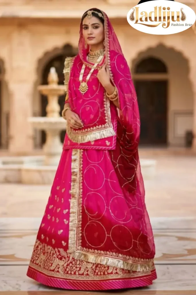 Red Pink Georgette Poshak