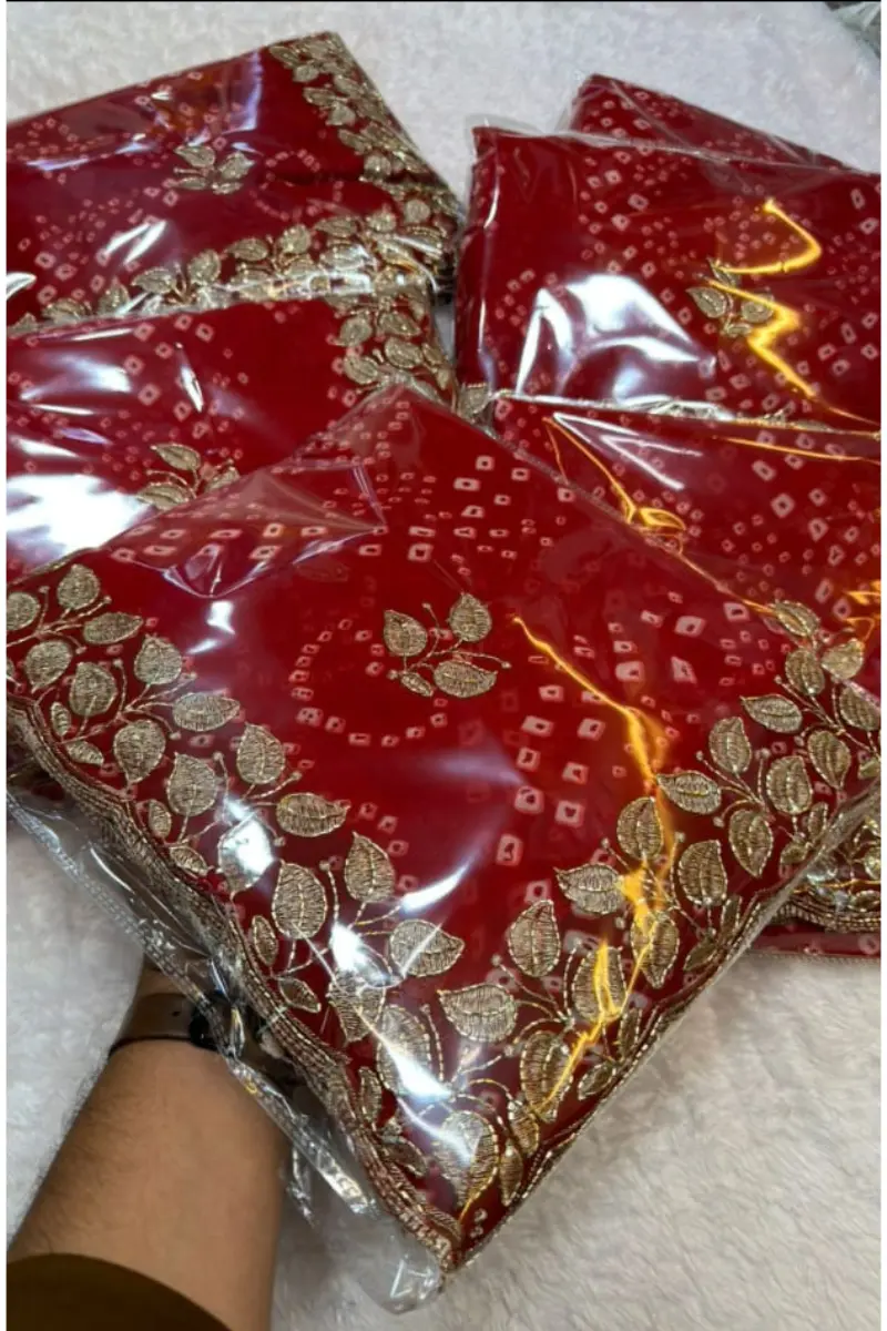 Red Bandhej Saree.2 Red Bandhej Saree.2