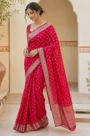Red Georgette Saree