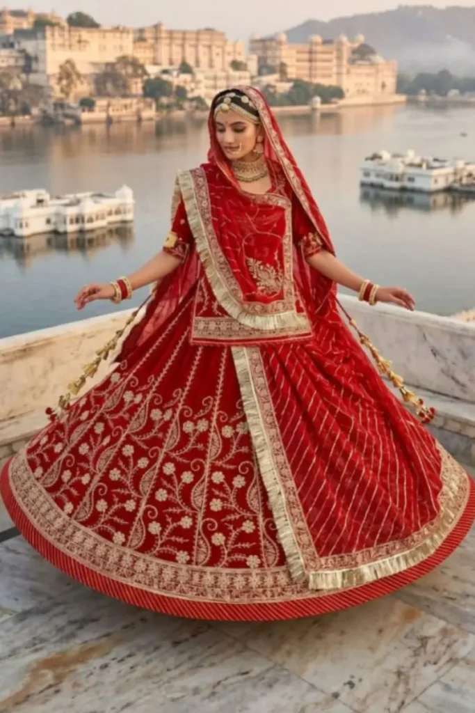 Red Heavy Zari Poshak