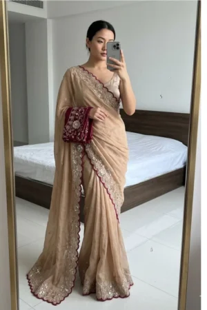 Star Georgette Sequence work Saree