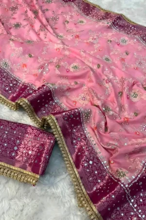 Banarasi Mirror Work Saree.3