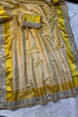 Golden Banarasi Tissue Saree..2