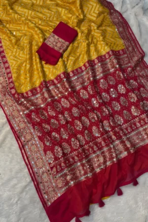 Banarasi Soft katan Georgette Silk Saree